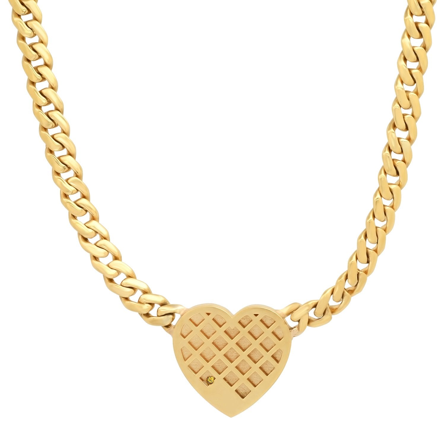 Leopard Pave Heart Necklace