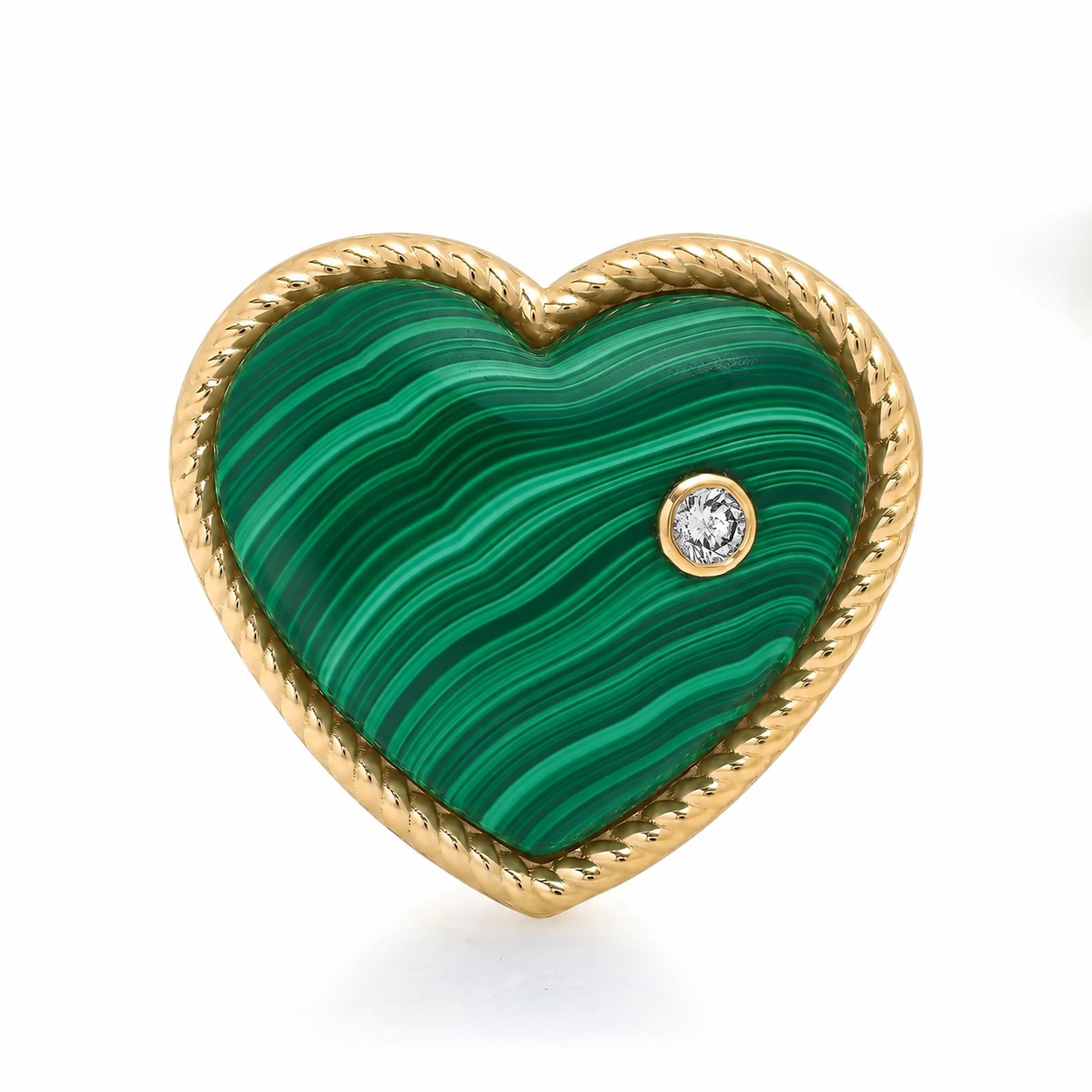 XL STONE HEART RING WITH DIAMOND