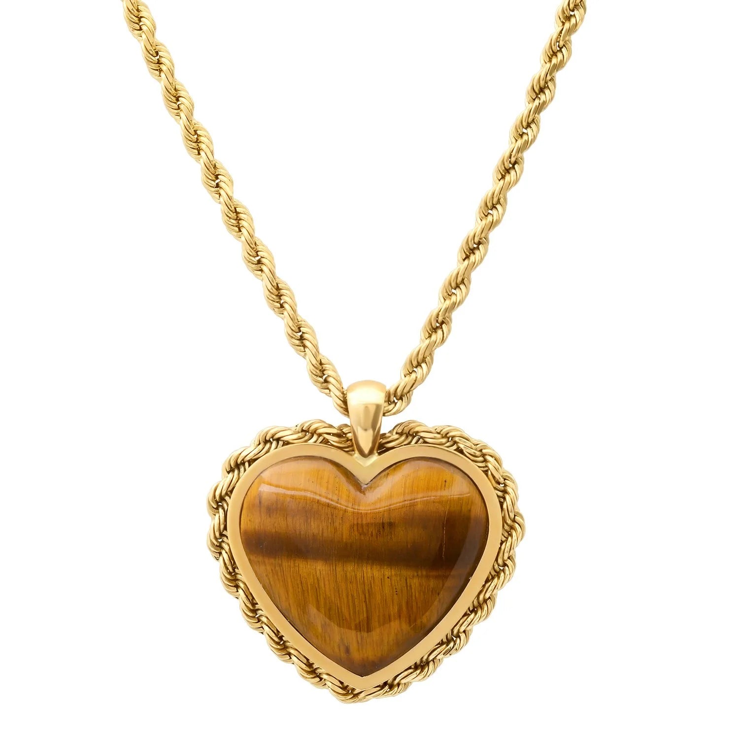 STONE HEART ROPE NECKLACE