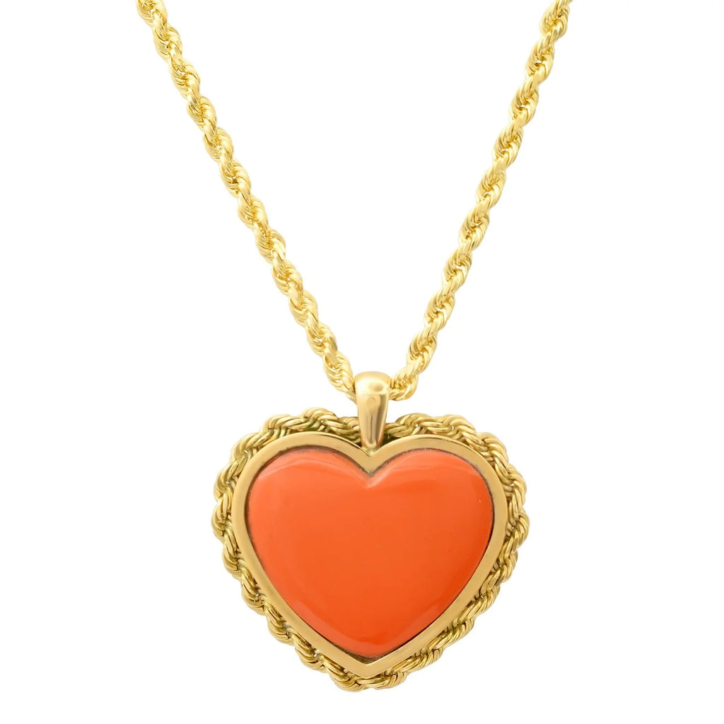 STONE HEART ROPE NECKLACE