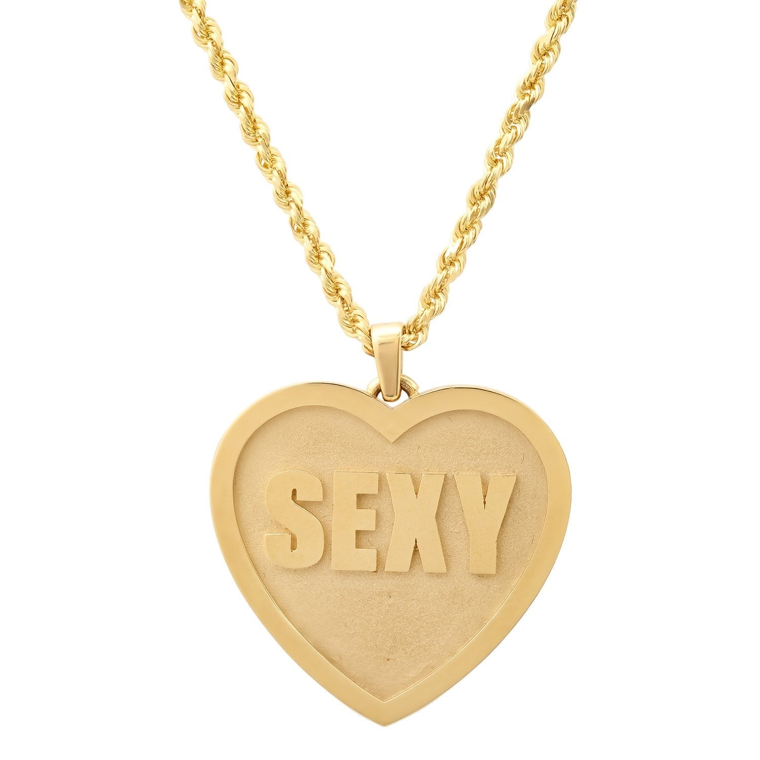 Sexy Solid Gold Oversized Heart Necklace