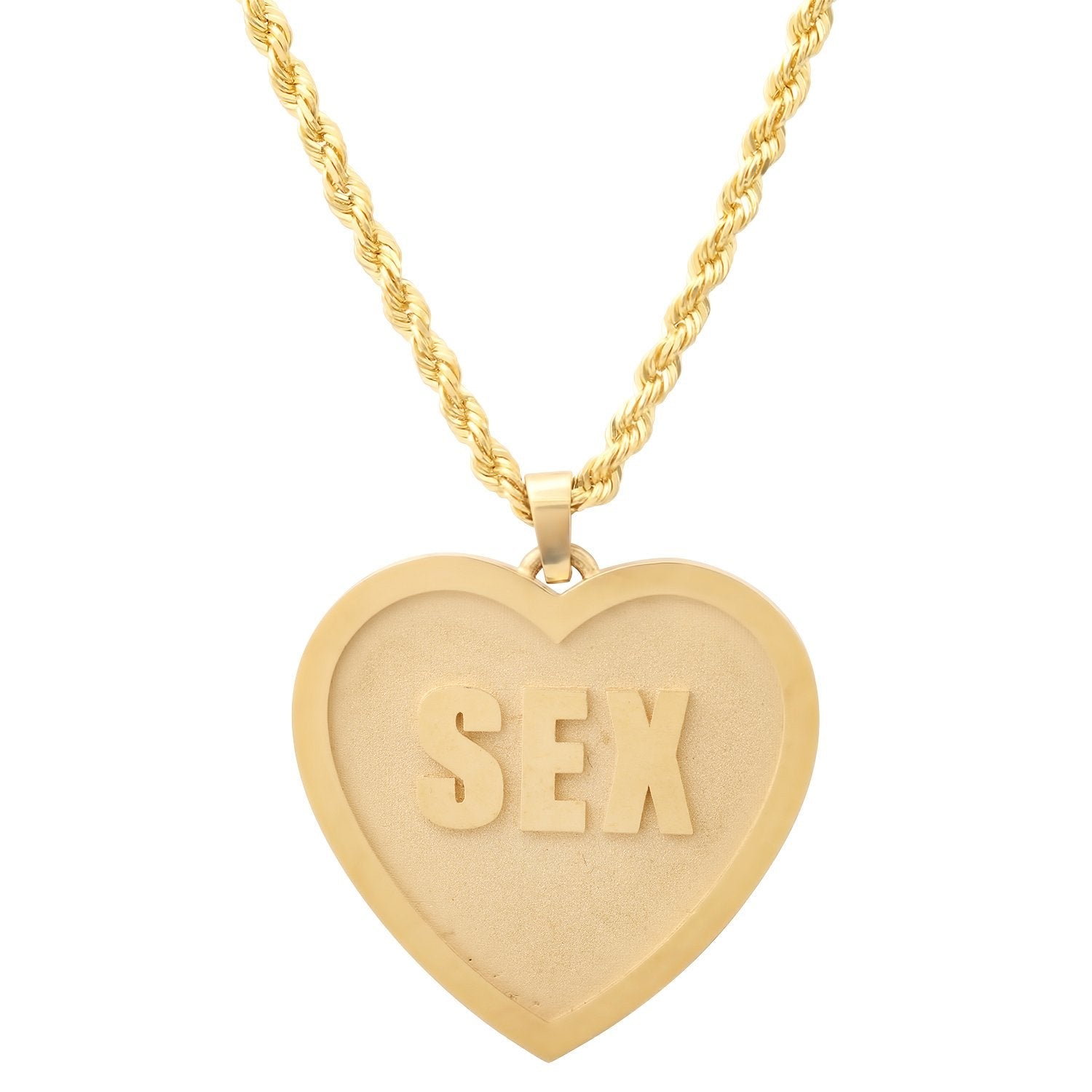 Sex Solid Gold Oversized Heart Necklace