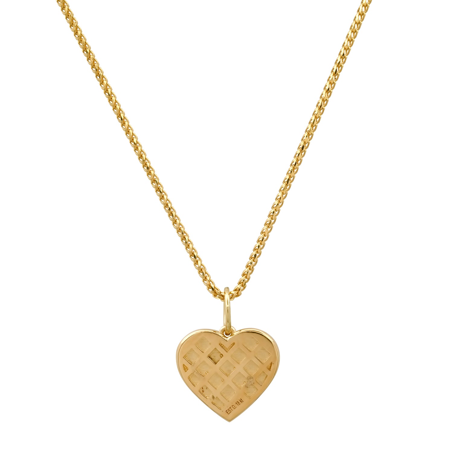 Mini Rope Trim Pave Heart Necklace
