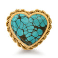Turquoise Rope Heart Ring