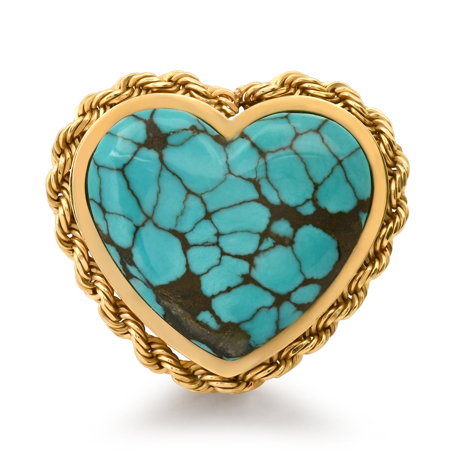 Turquoise Rope Heart Ring