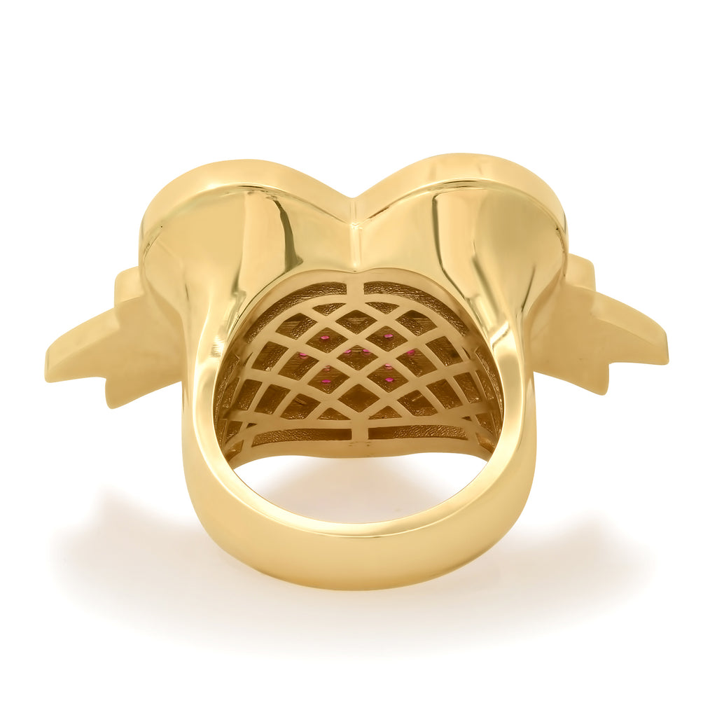 BABY Tattoo Heart Ring with Rubies