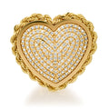 DIAMOND ROPE HEART RING