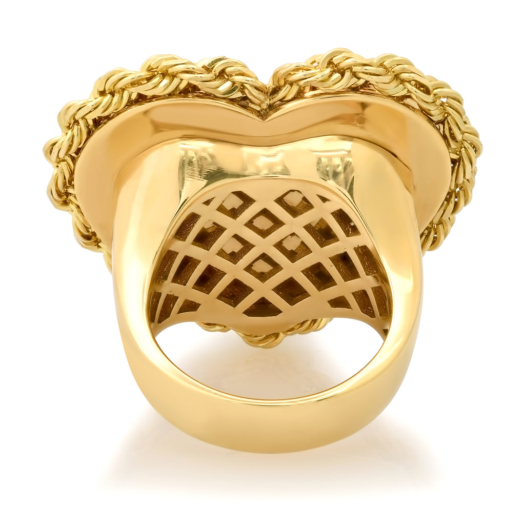 DIAMOND ROPE HEART RING
