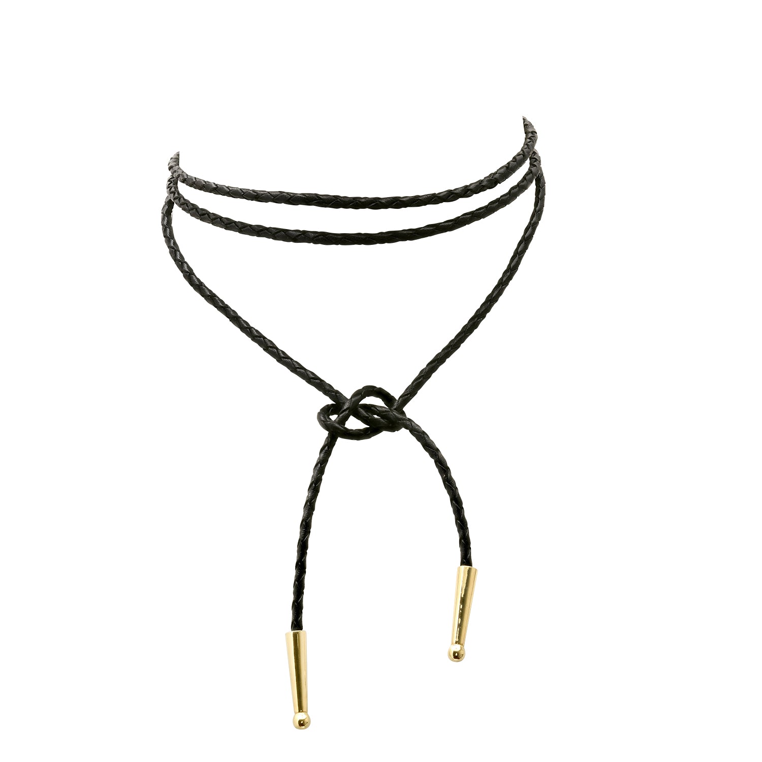 Black Leather Lasso Necklace