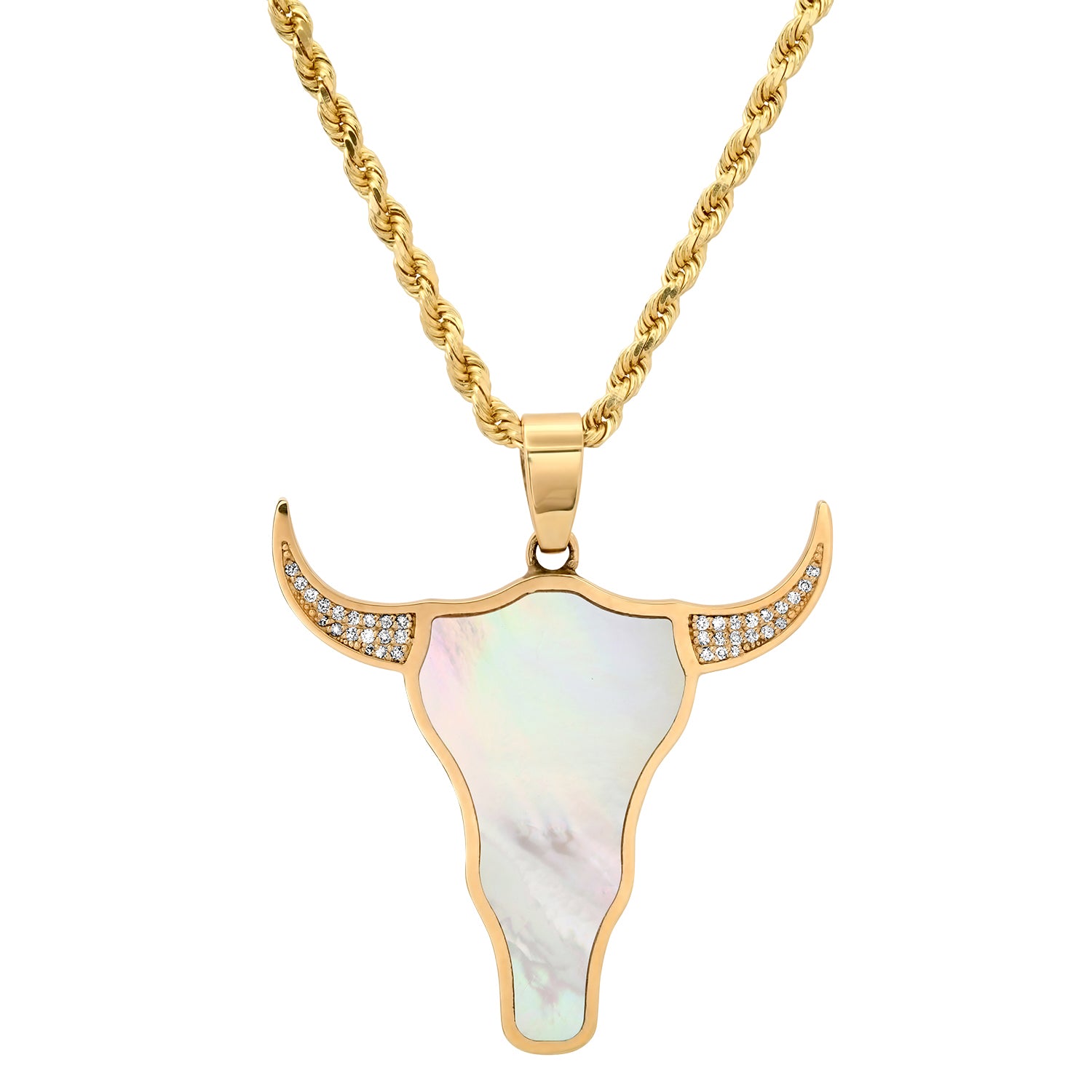 Steer Head Necklace with Pave Horns