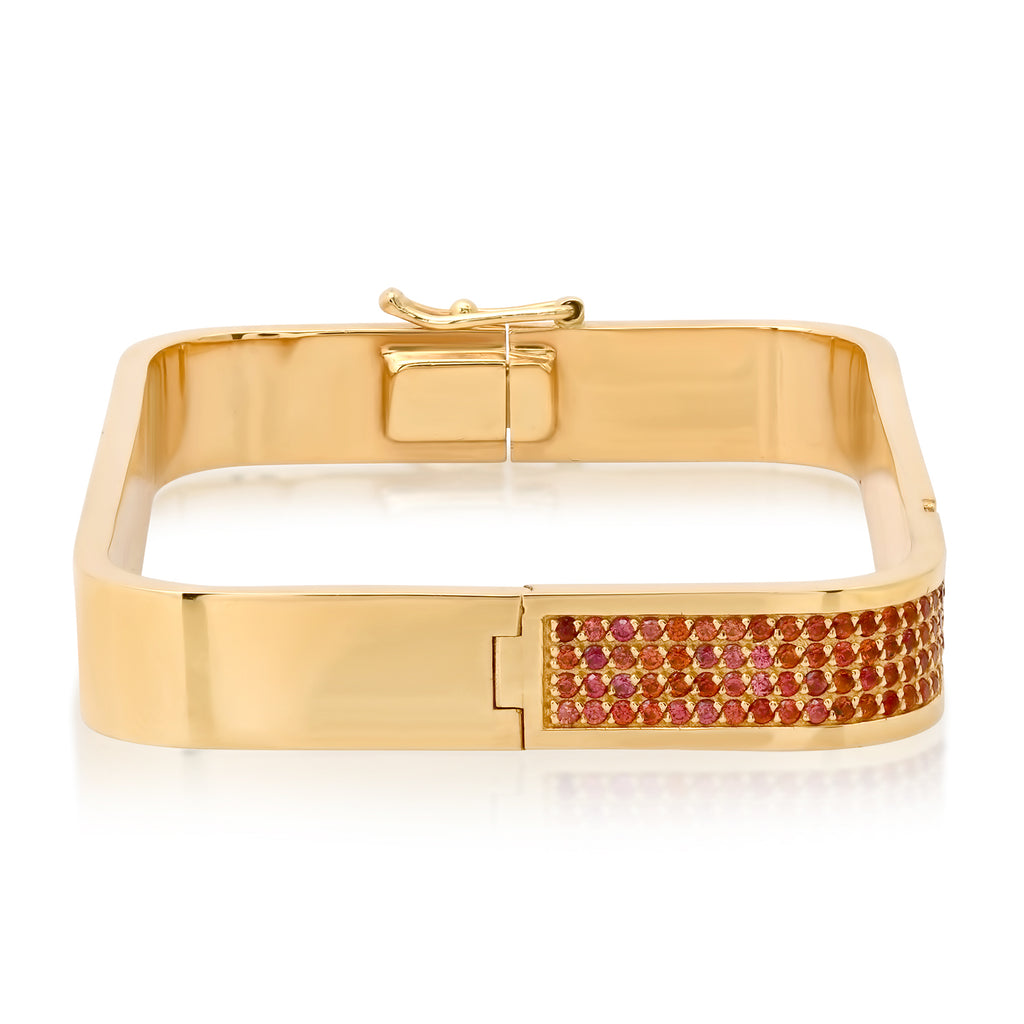 LOCKDOWN BANGLE WITH ORANGE SAPPHIRES
