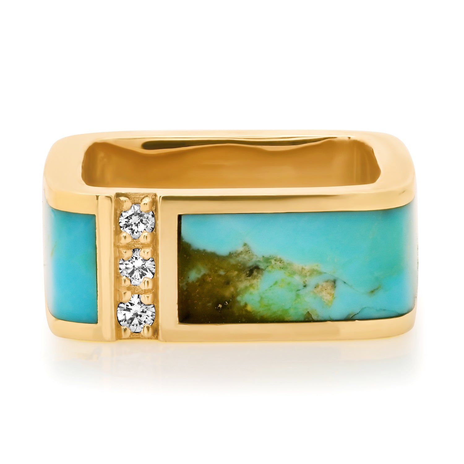 Lockdown Inlay Ring with Diamonds