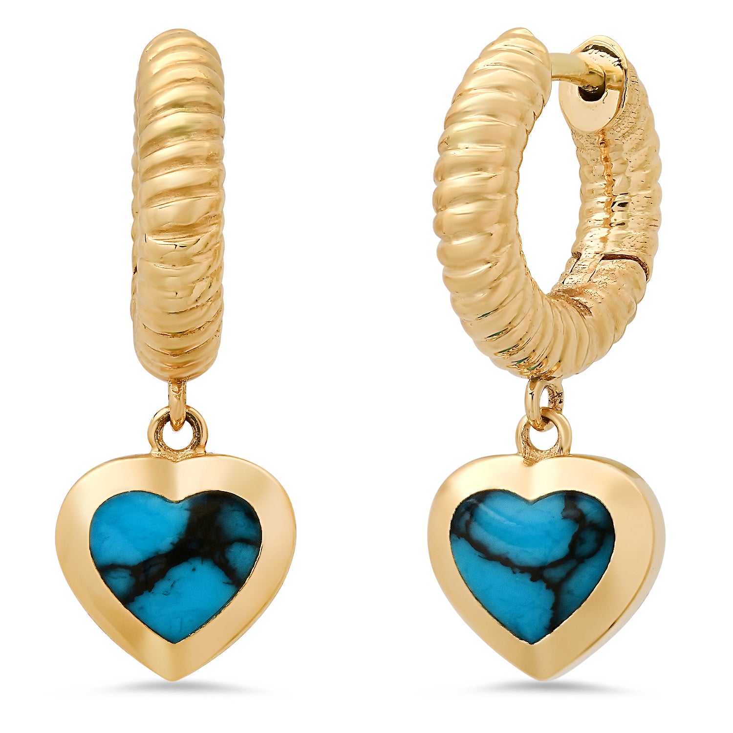 ROPE HEART HUGGIES EARRINGS WITH DIAMONDS