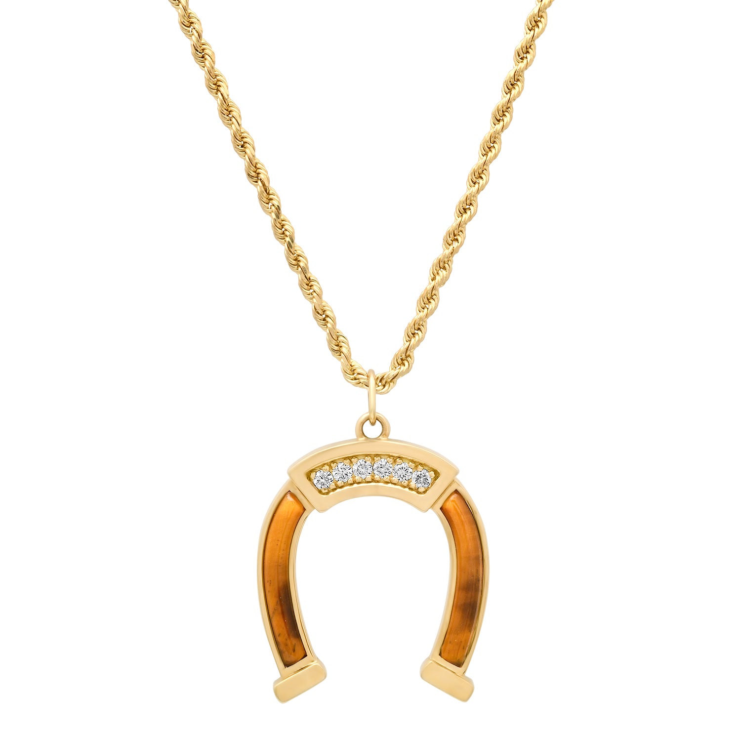 XL UPSIDE DOWN HORSESHOE NECKLACE