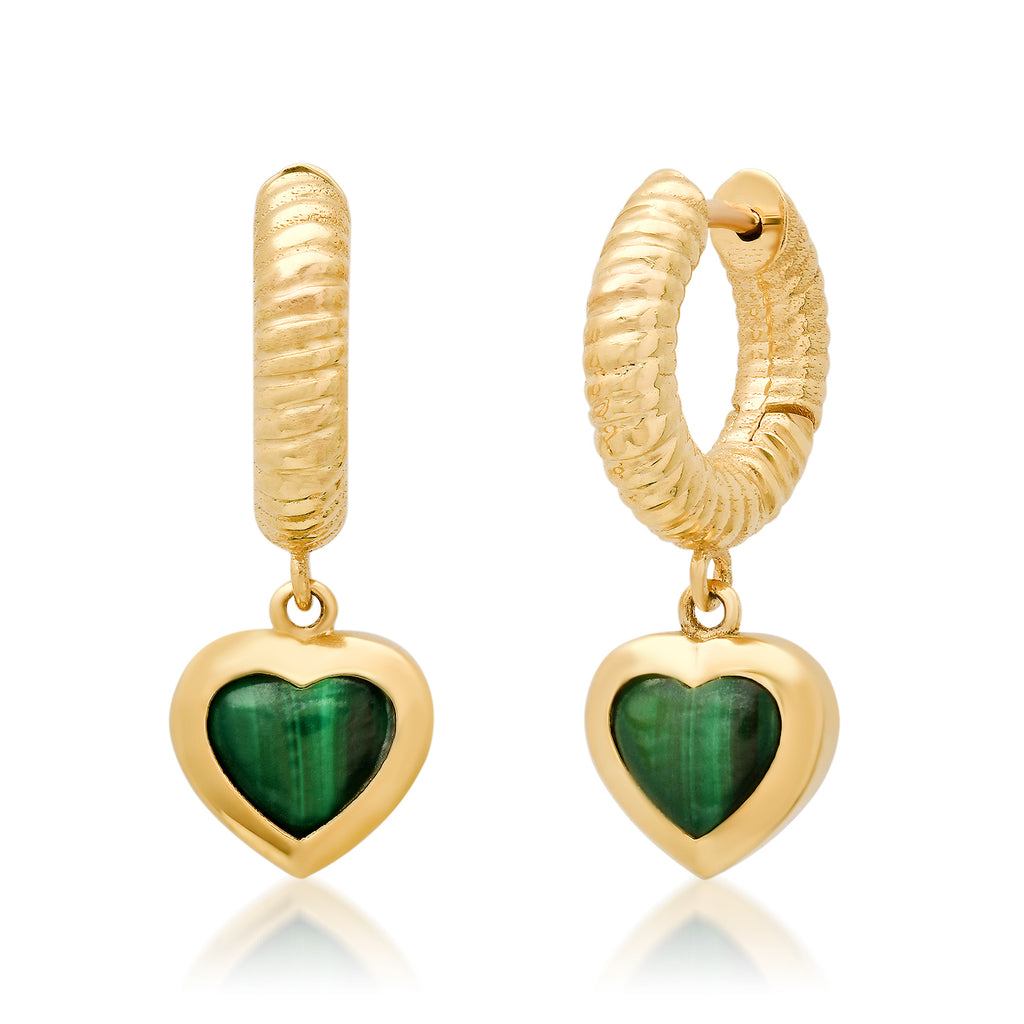 ROPE HEART HUGGIES EARRINGS WITH DIAMONDS