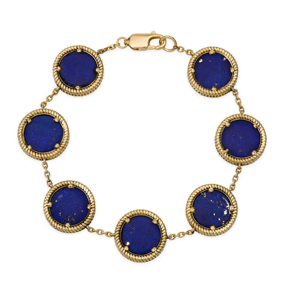 DISC BRACELET WITH STONE INLAY