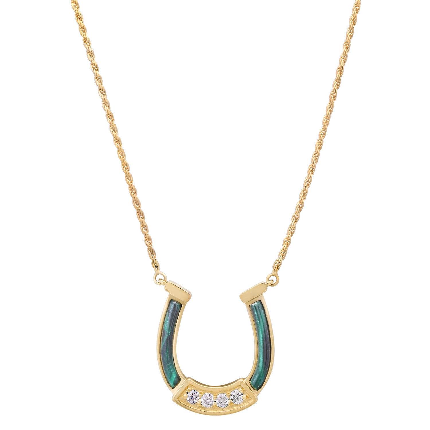 HORSESHOE NECKLACE WITH STONE INLAY