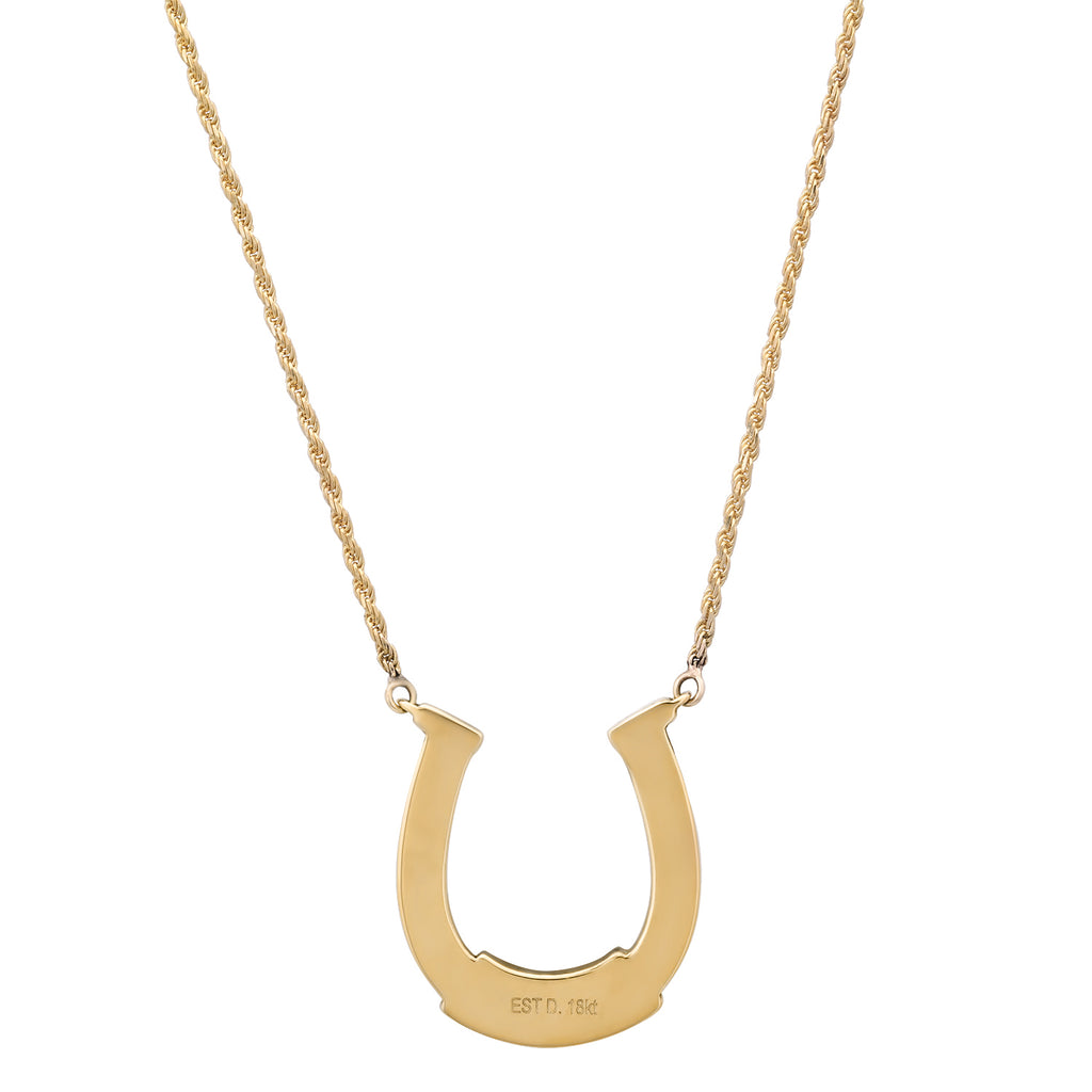 HORSESHOE NECKLACE WITH STONE INLAY