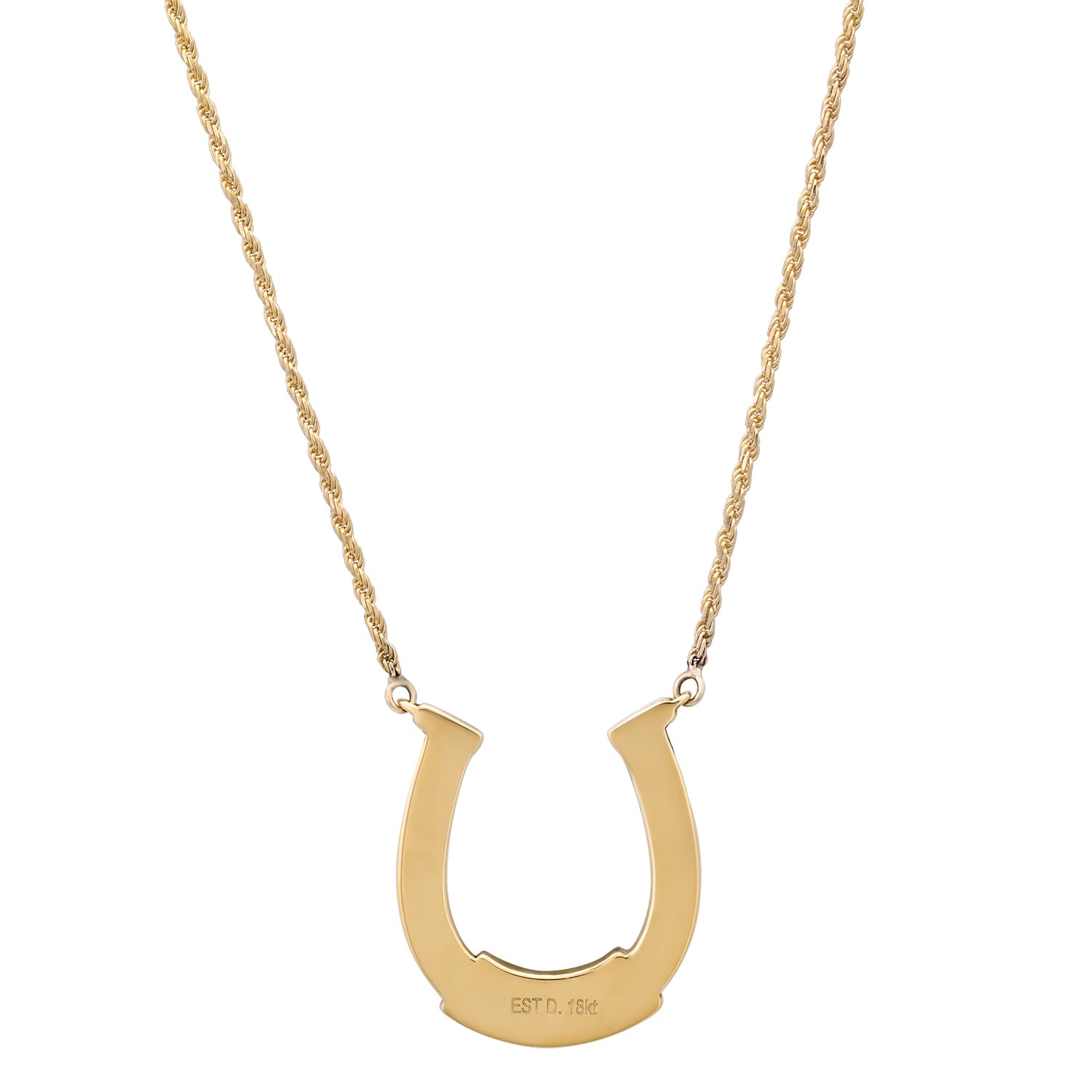 HORSESHOE NECKLACE WITH STONE INLAY