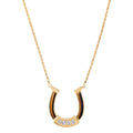 HORSESHOE NECKLACE WITH STONE INLAY