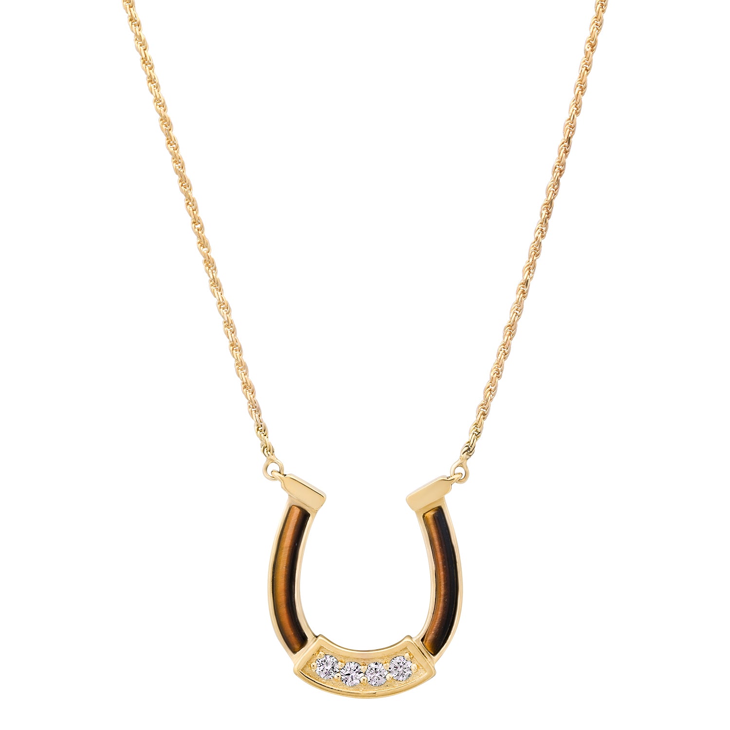 HORSESHOE NECKLACE WITH STONE INLAY