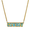 "COWBOY" JERSEY NAMEPLATE NECKLACE