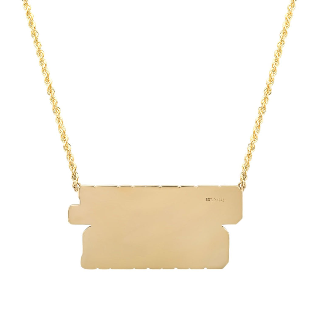 “ORIGINAL SINNER” JERSEY NAMEPLATE NECKLACE