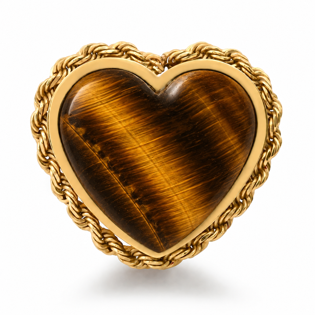 STONE HEART ROPE RING