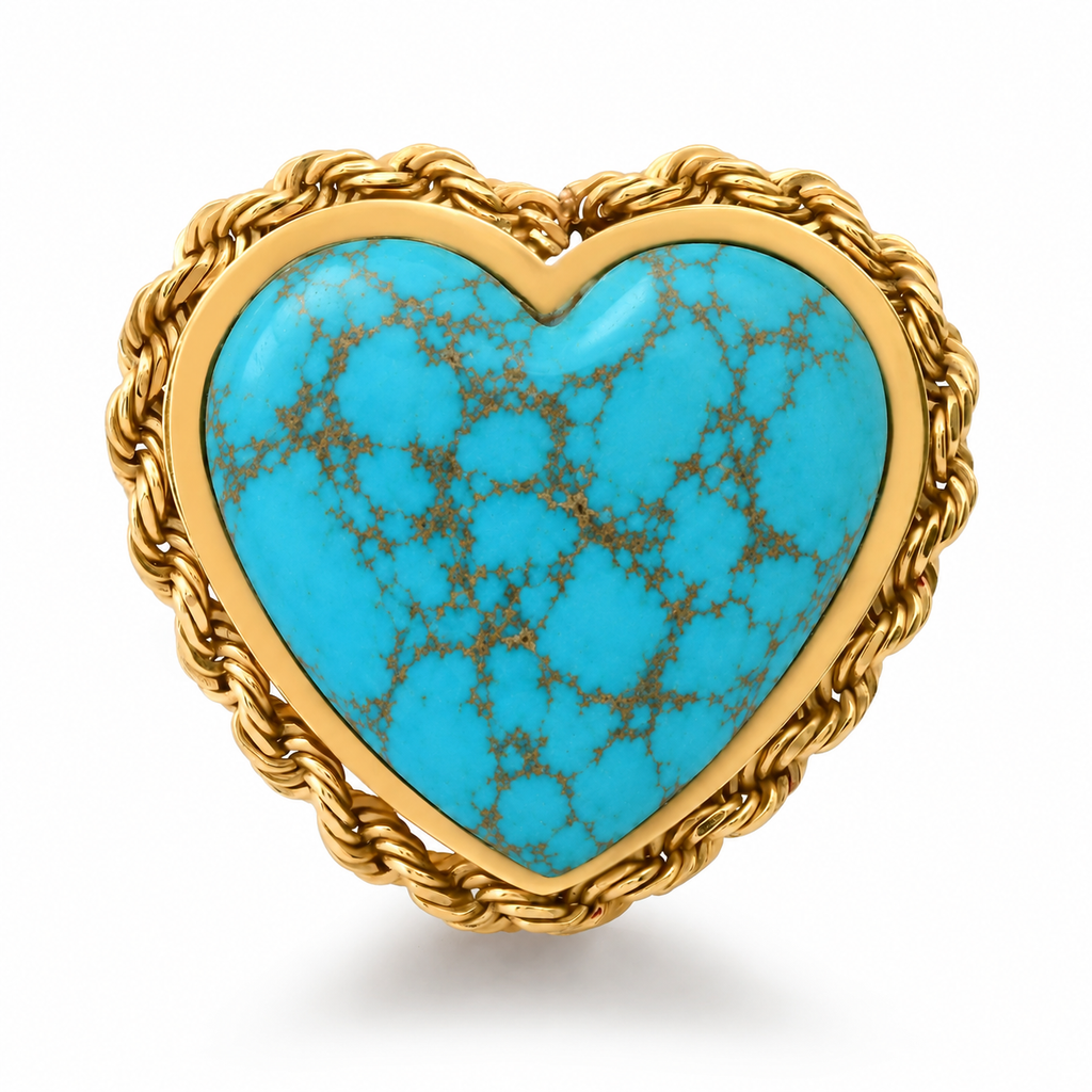 STONE HEART ROPE RING
