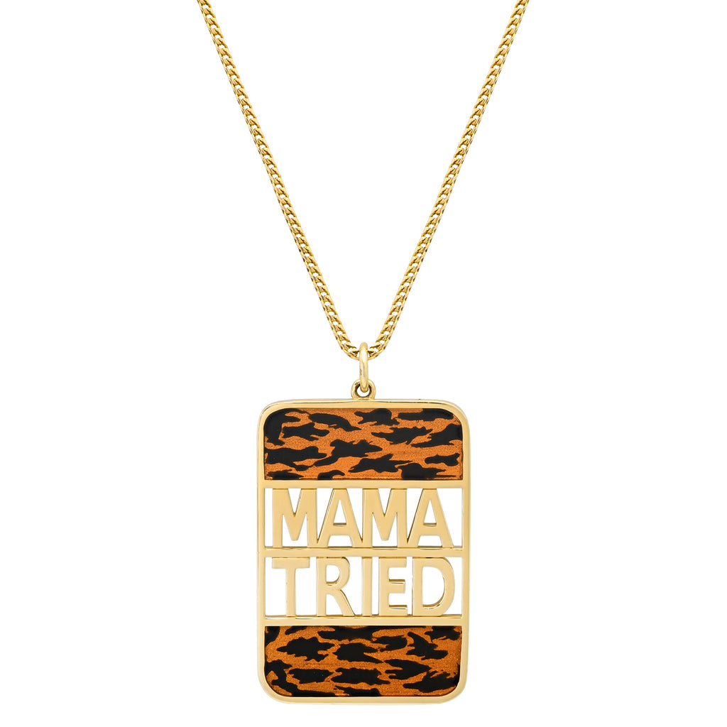XL MAMA TRIED BANK WITH CUSTOM ESTABLISHED ANIMAL PRINT ENAMEL