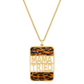 XL MAMA TRIED BANK WITH CUSTOM ESTABLISHED ANIMAL PRINT ENAMEL