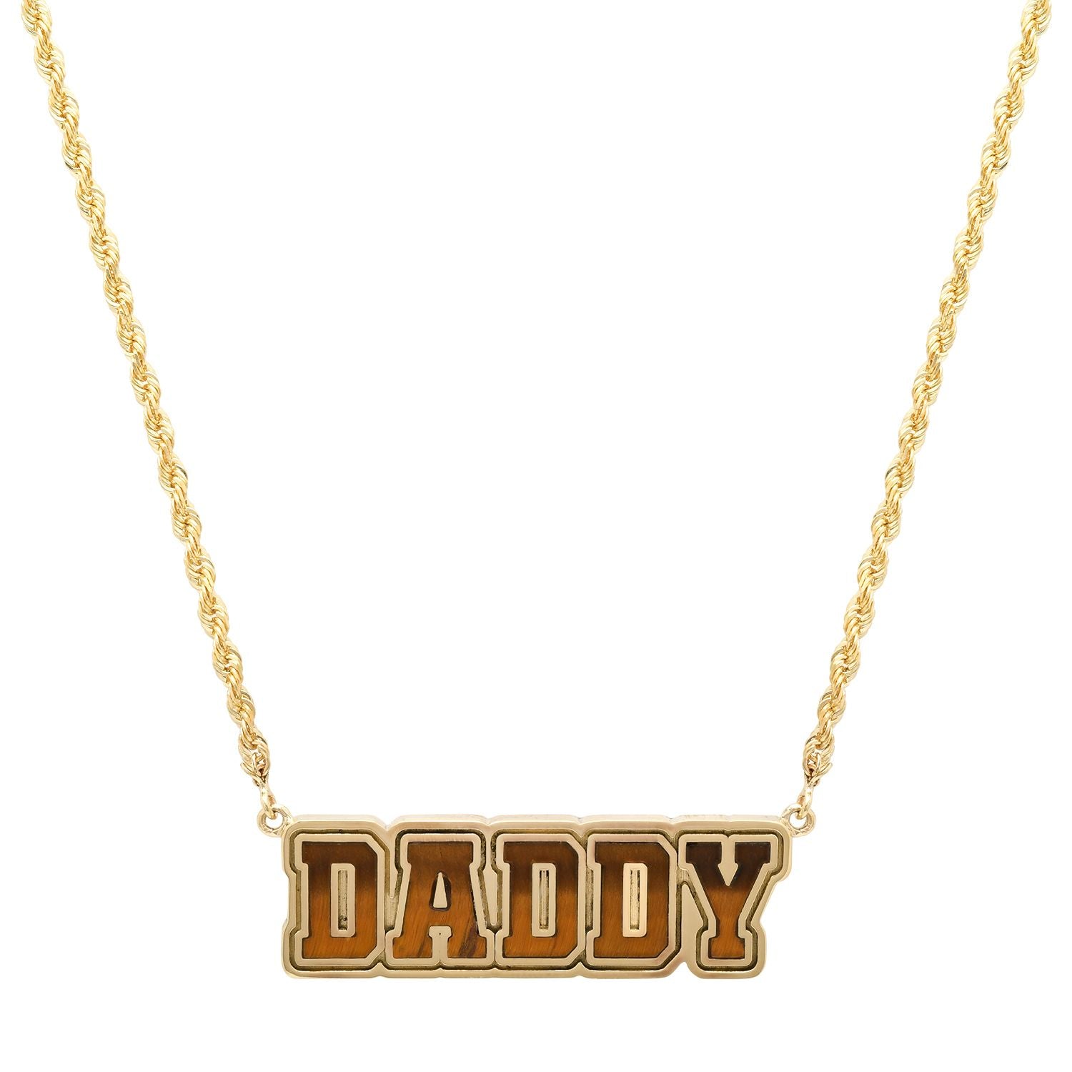 "DADDY" JERSEY NAMEPLATE NECKLACE