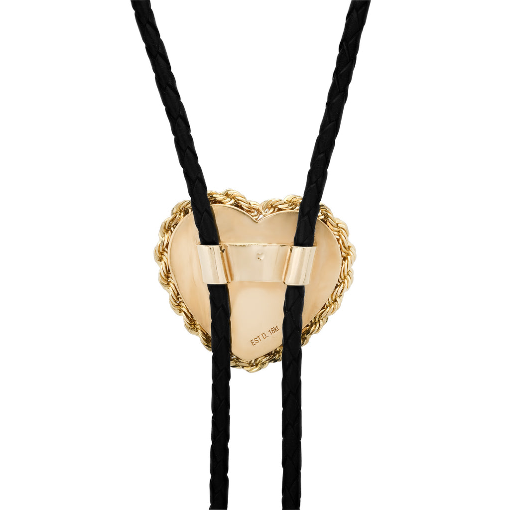 ROPE HEART STONE INLAY BOLO NECKLACE