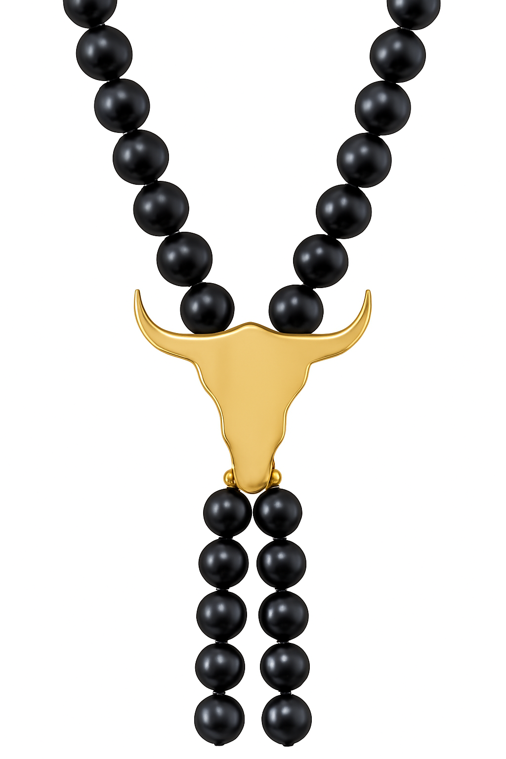 Pearl Bull Head Bolo Necklace