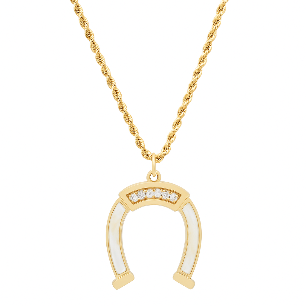 XL UPSIDE DOWN HORSESHOE NECKLACE