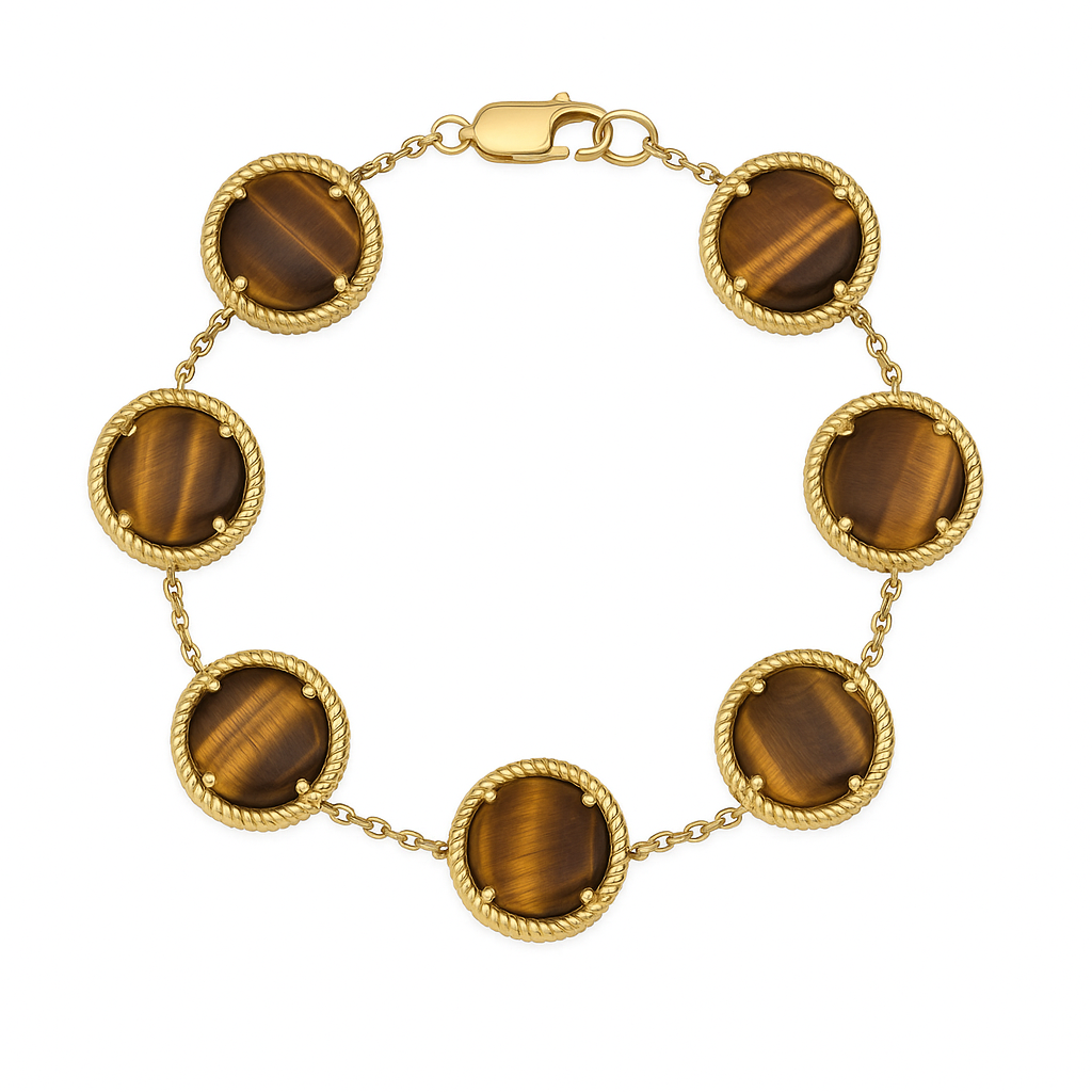 DISC BRACELET WITH STONE INLAY