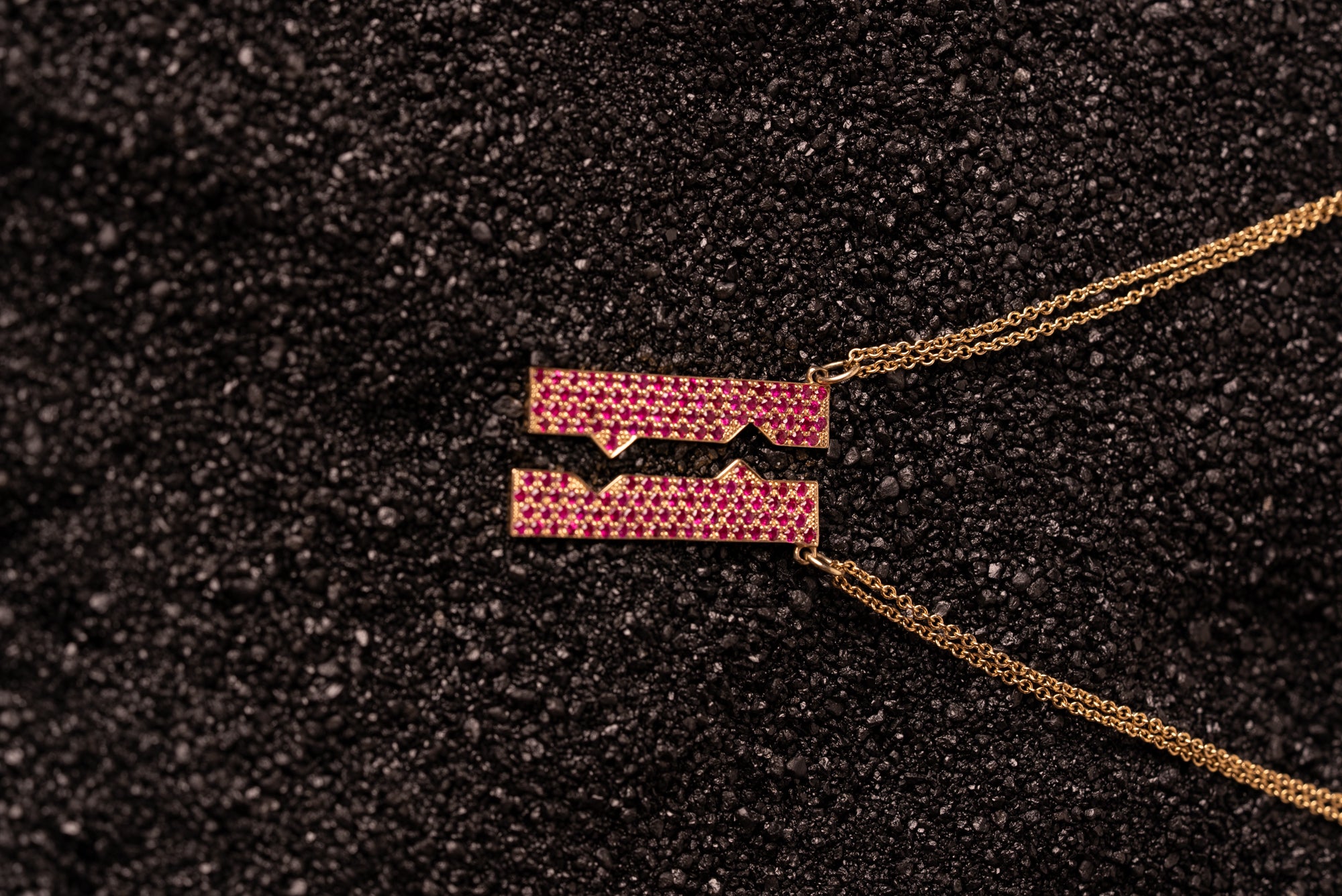 Vertical Friendship Necklace with Rubies