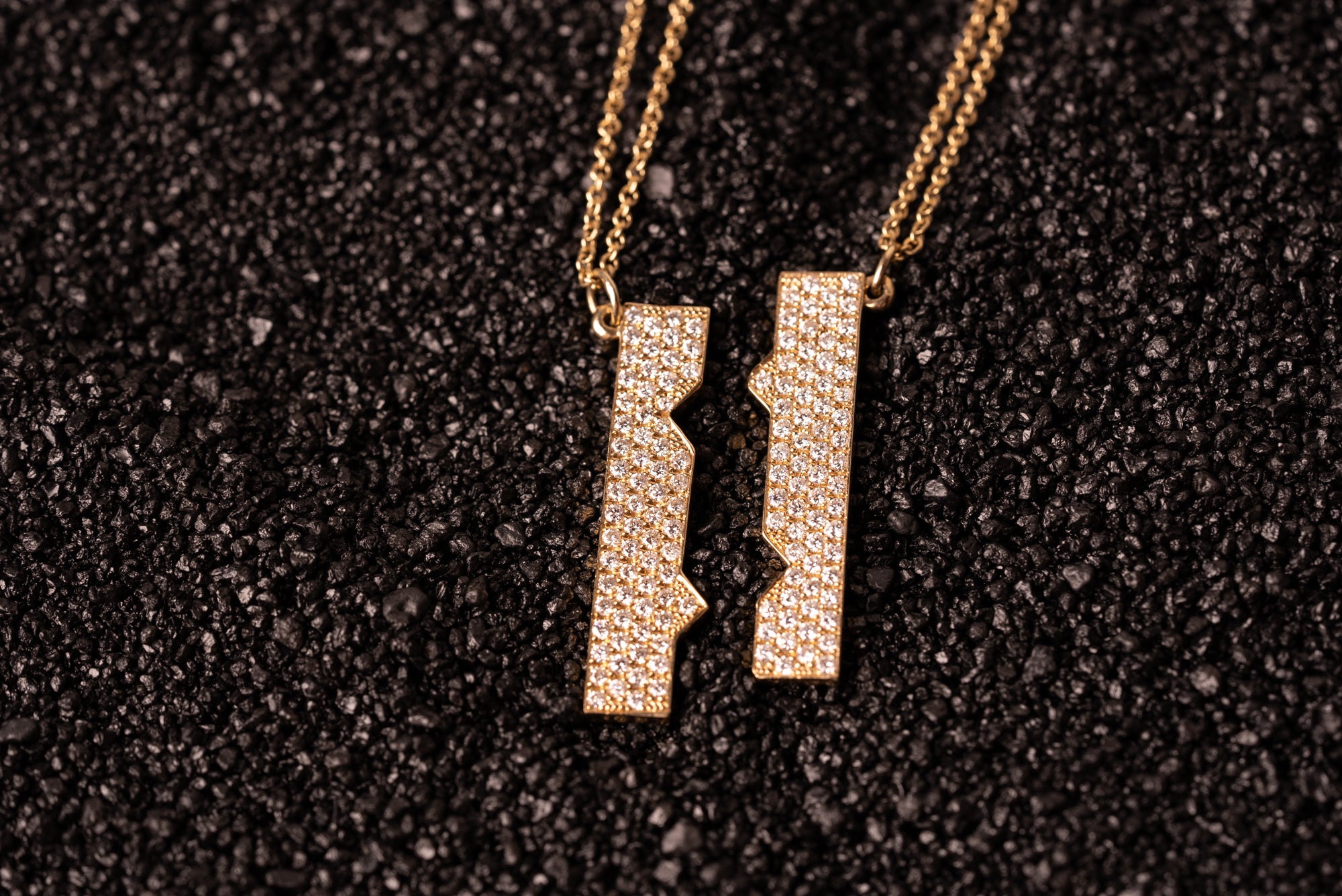 Vertical Friendship Necklace with Diamonds