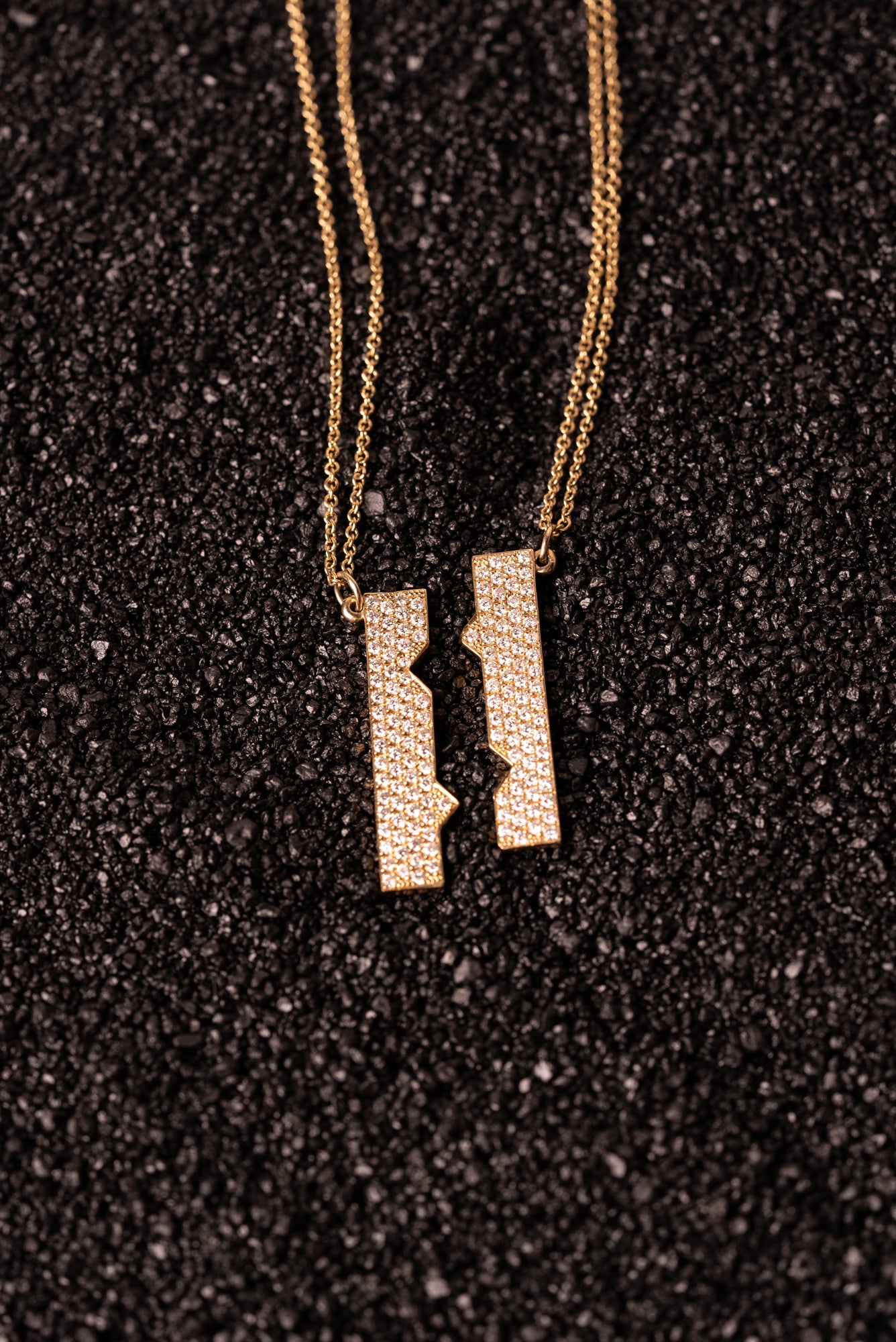 Vertical Friendship Necklace with Diamonds