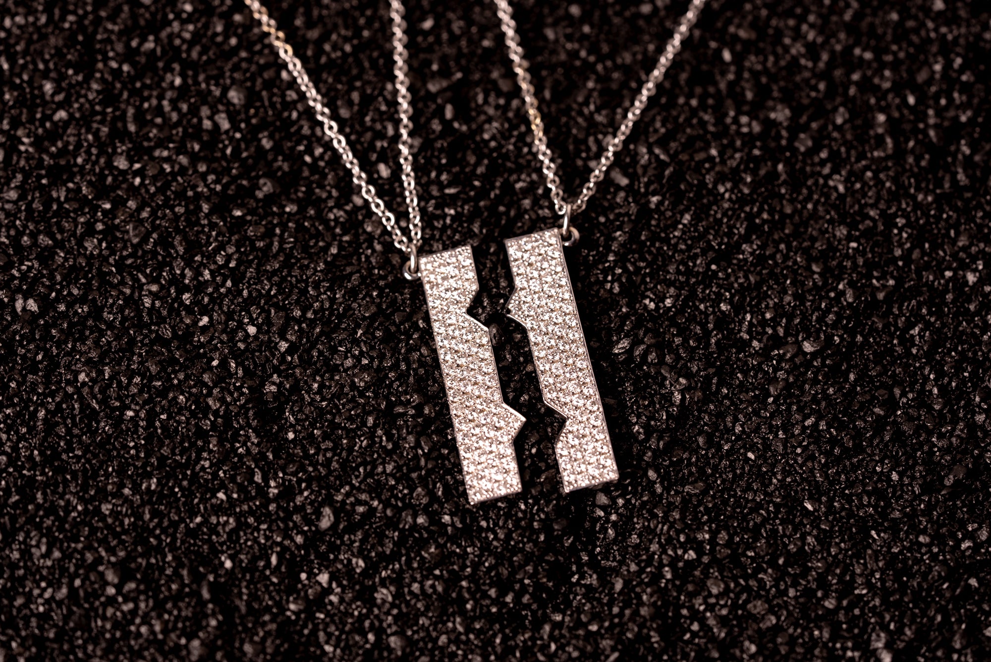 Vertical Friendship Necklace with Diamonds