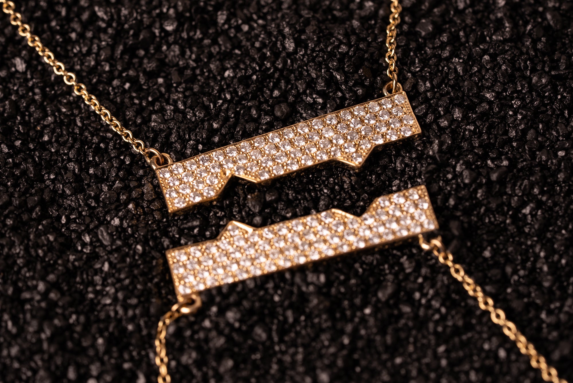 Horizontal Friendship Necklace with Diamonds