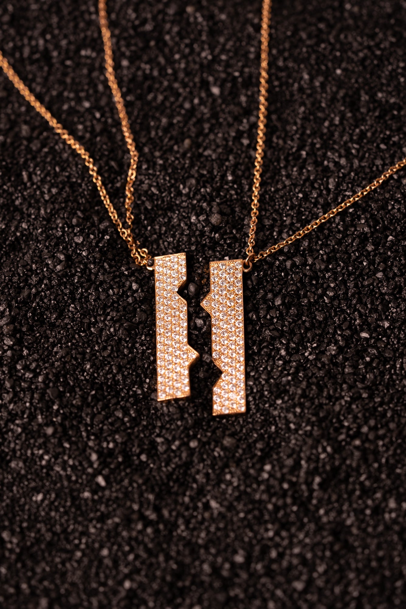 Vertical Friendship Necklace with Diamonds