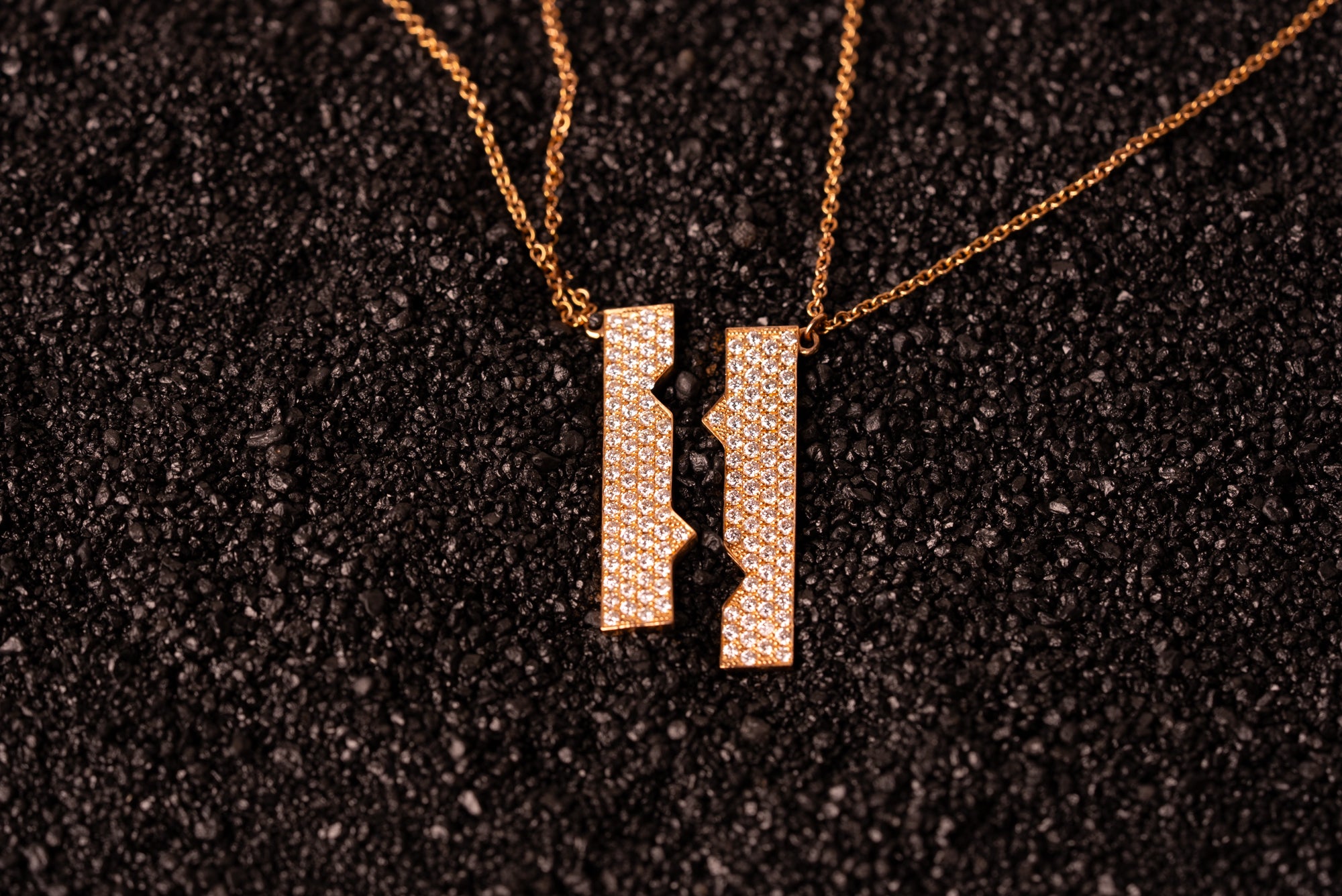 Vertical Friendship Necklace with Diamonds