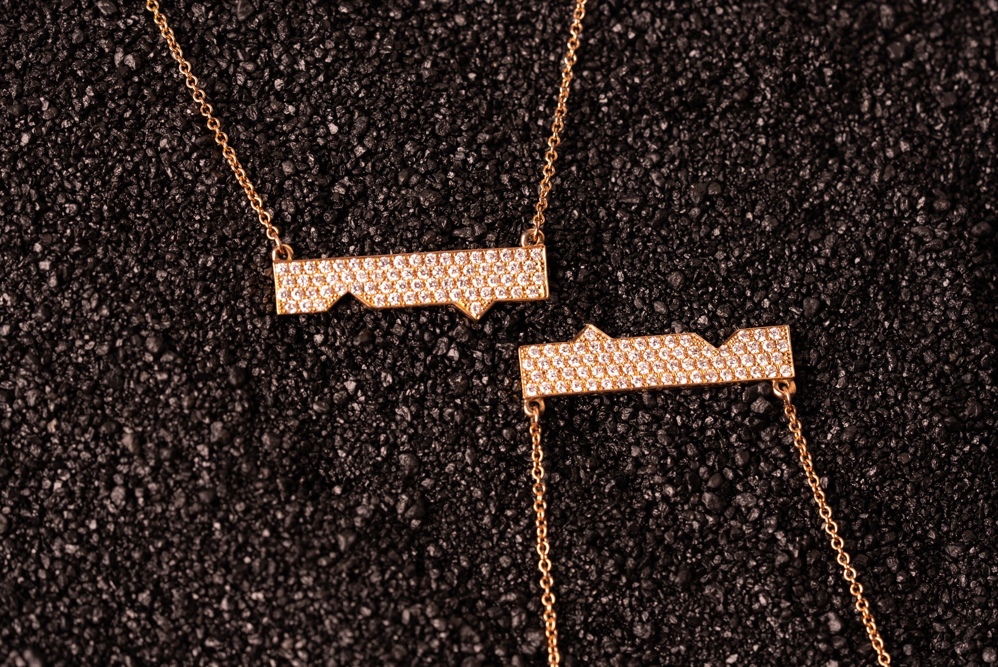 Horizontal Friendship Necklace with Diamonds