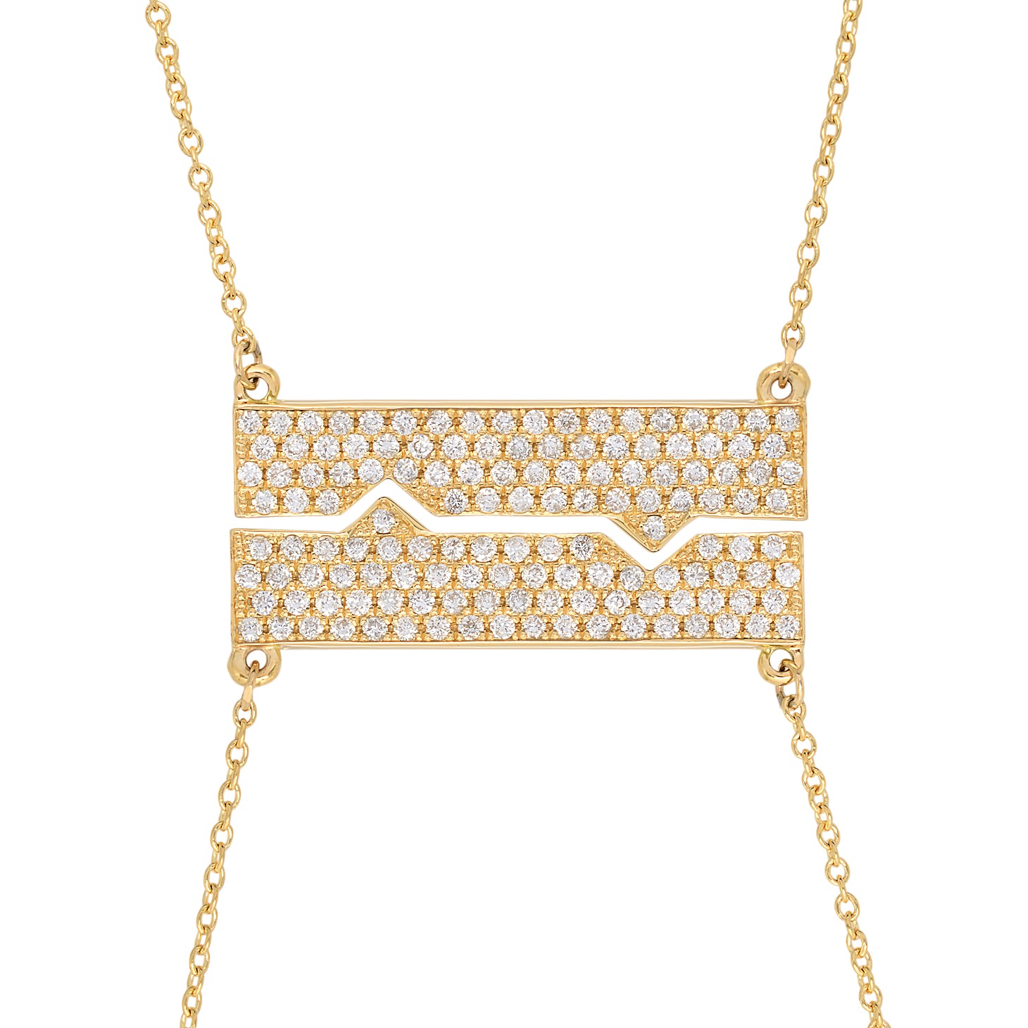 Horizontal Friendship Necklace with Diamonds