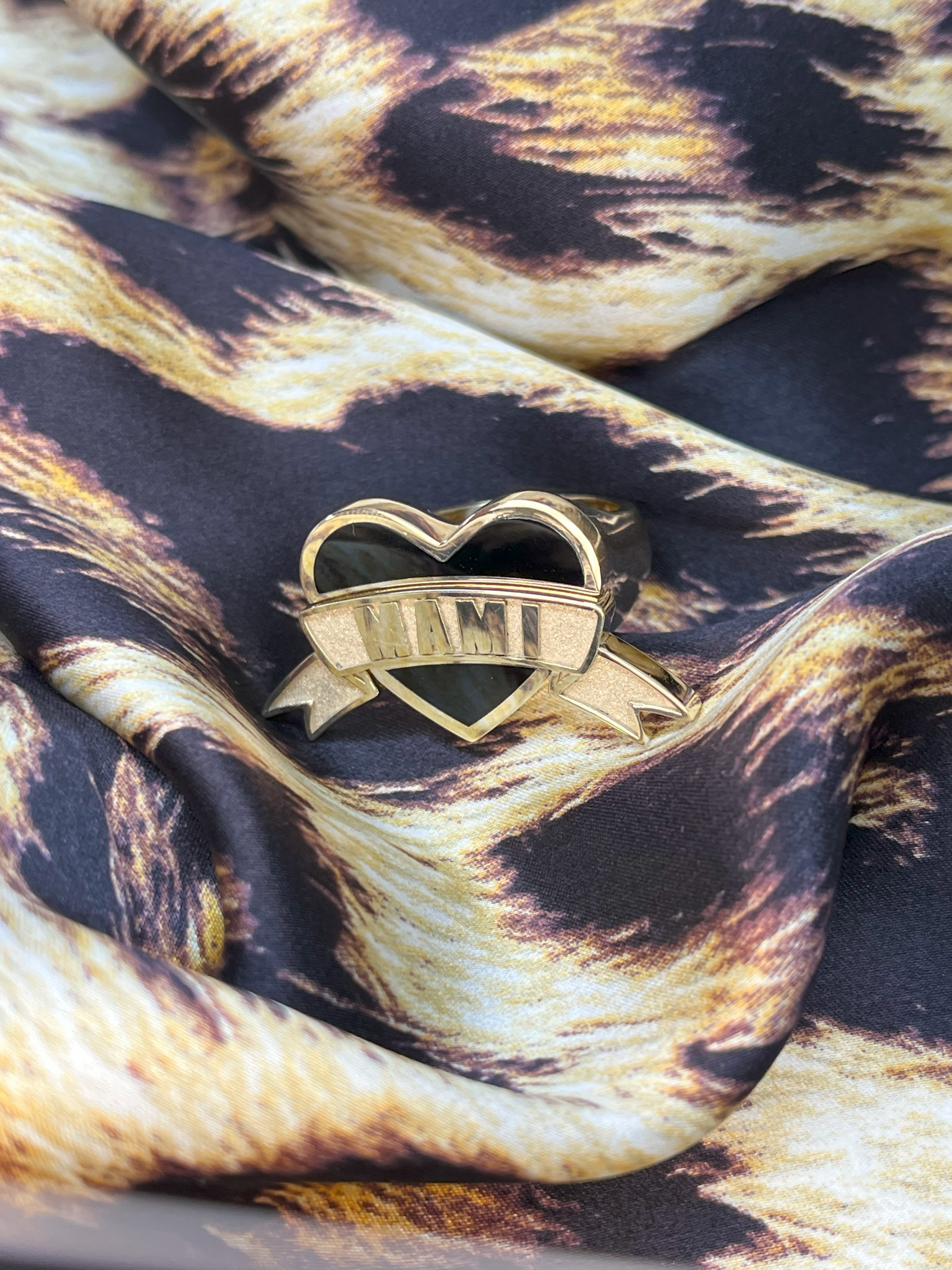 MAMI Heart Tattoo Ring with Inlay – Established Jewelry