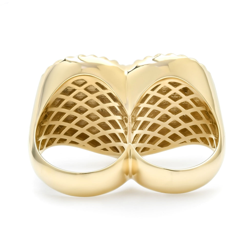 "ROWDY" DOUBLE FINGER HEART RING