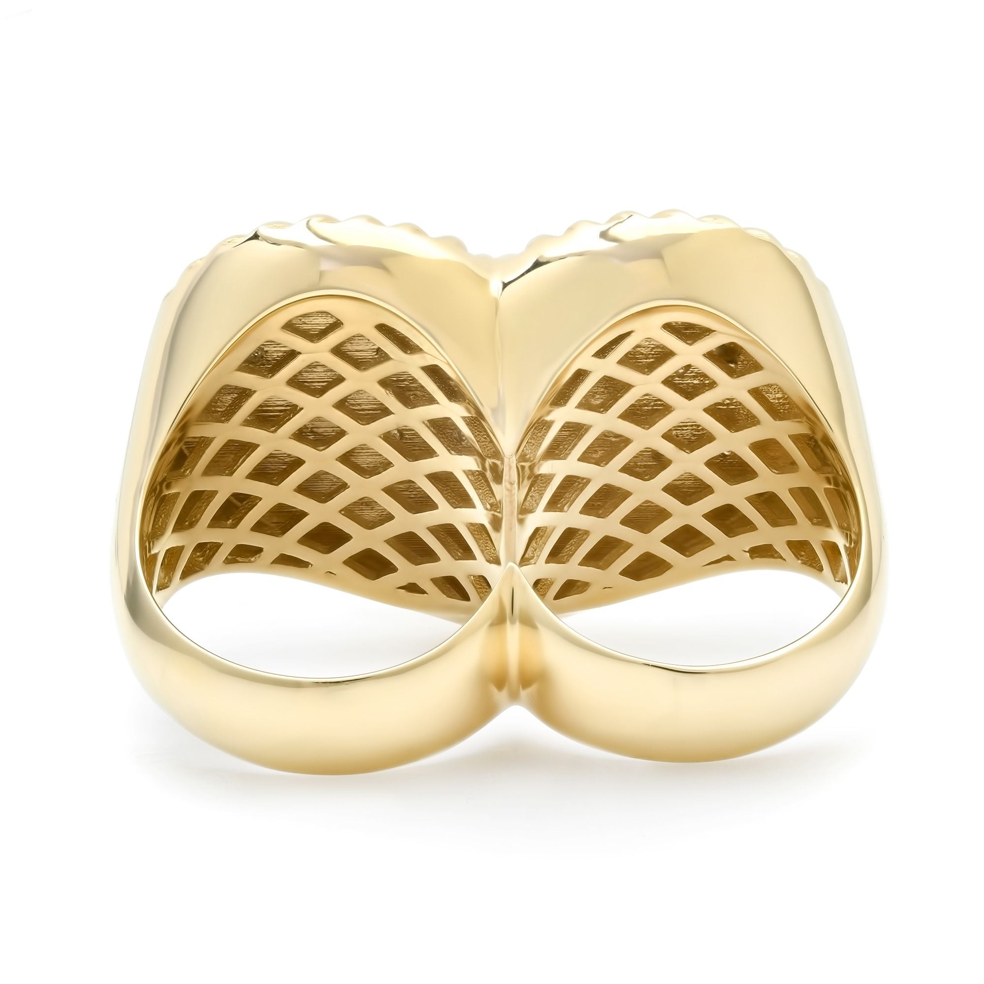 "ROWDY" DOUBLE FINGER HEART RING