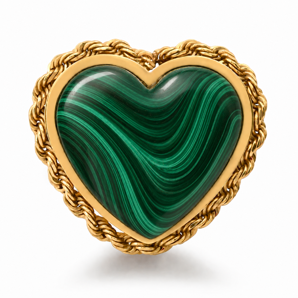 STONE HEART ROPE RING
