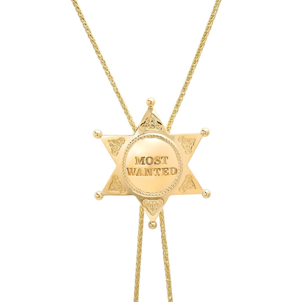 "MOST WANTED" SHERIFF BADGE BOLO